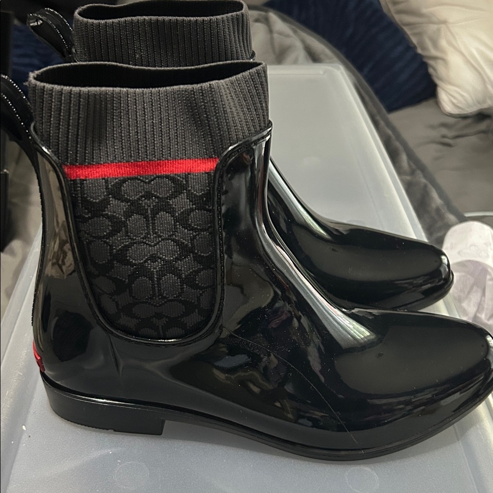 Coach Black and Red Sole Detail